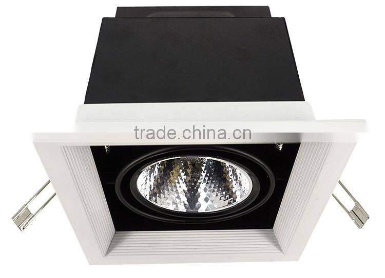 new design professional dimbal square 12w 15w cob led grille downlight