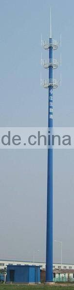 Galvanized steel communication pole in 30m height
