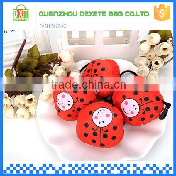 Factory wholesale high quality red polyester foldable shopping bag