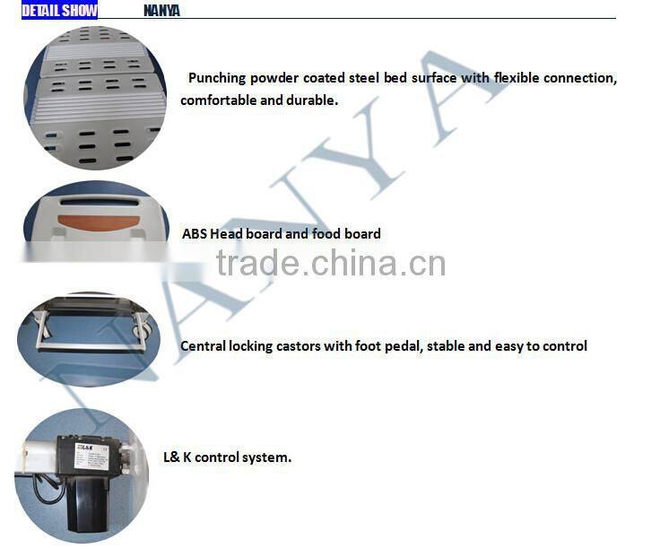 CE Approved NFBD01 Electric hospital beds with central locking system