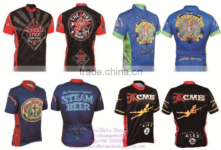 Polyester Lycra Custom sublimation branded sportswear cycling wear Yellow wholesale Cycling jersey