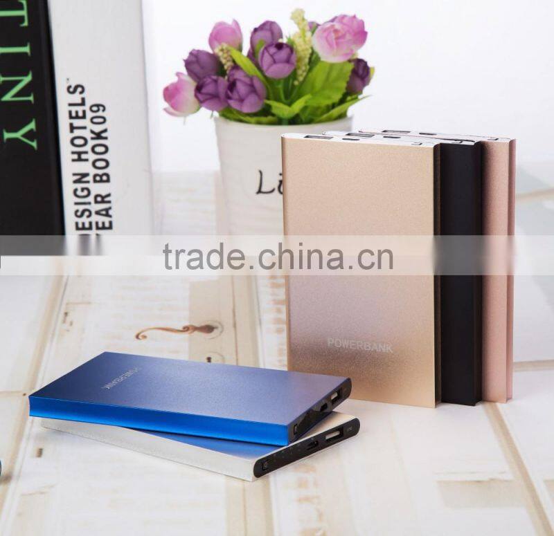 New Arrival Ultra Slim Metal Portable Micro USB Power Bank Battery Charger 4000mah