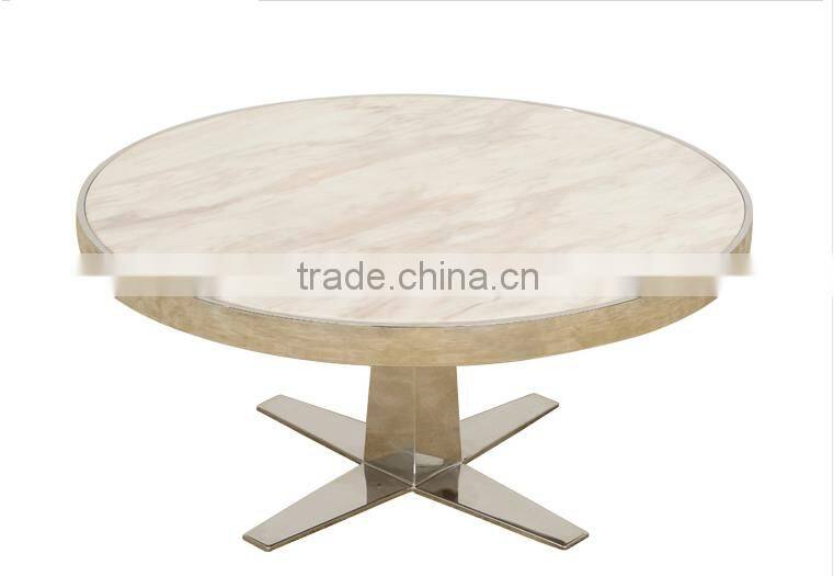 Glass top Stainless Steel marble Tea Table Series Marble Living table