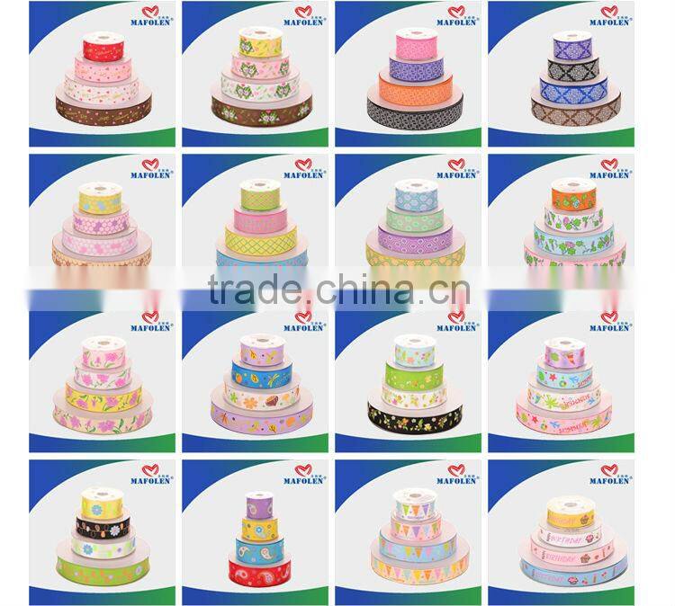 red polyester ribbon bow with loop for bottle decoration