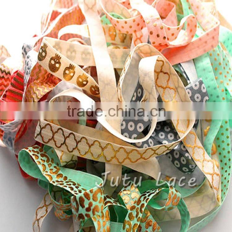 94 solid colors of 5/8 inch Fold Over Elastic- 100yds in spool foe- stretchy Hair Elastic Headbands