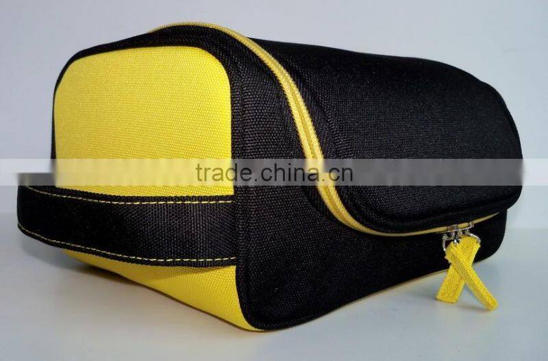 2016 Popular polyester vanity bag toiletry bag wash bag for Men, Black 1680D PU for body