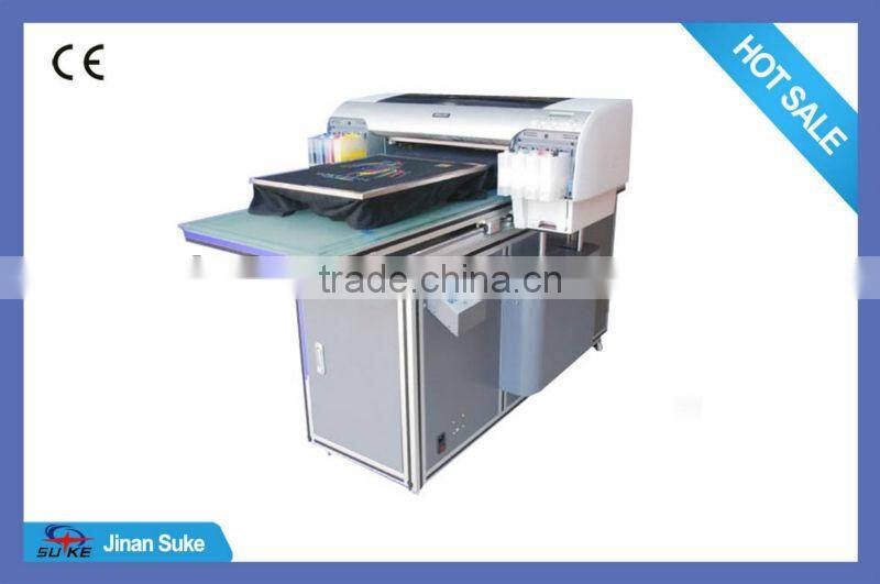 Multi color flatbed printer for t shirt/digital flatbed printer for garment.