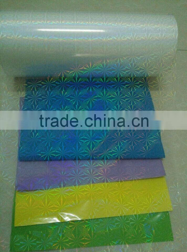 BOPP holographic transparent cold lamination film, clarity holographic film