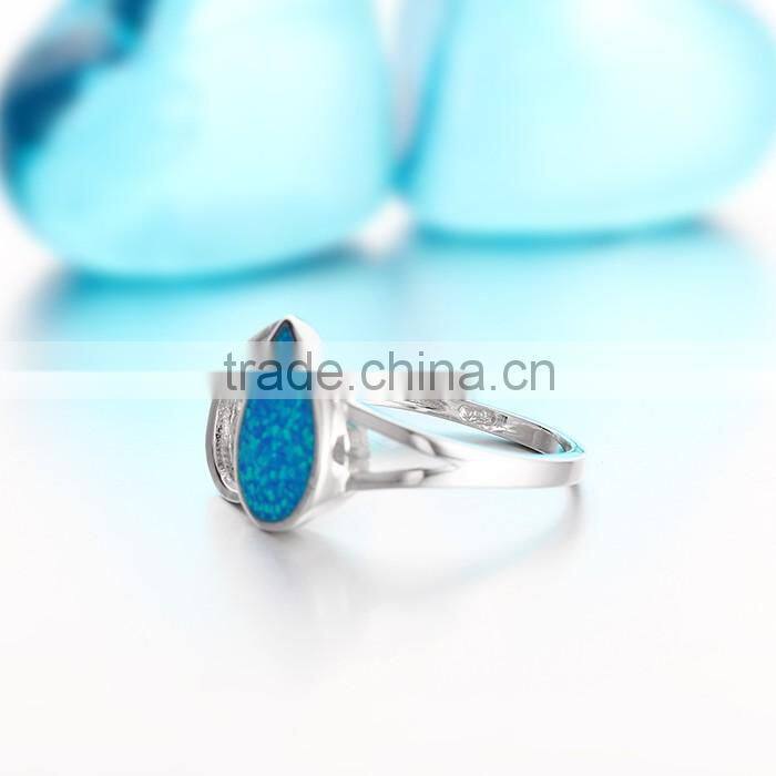 2016 Elegant Heart Shape Design 925 Sterling Silver Opal Ring