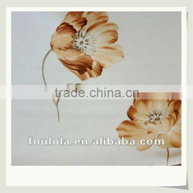 Polyester Printed Red and White Curtains Matching Bedding