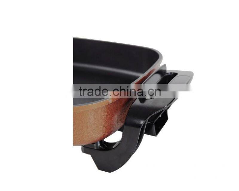 Non-stick aluminium ceremic square electric skillet