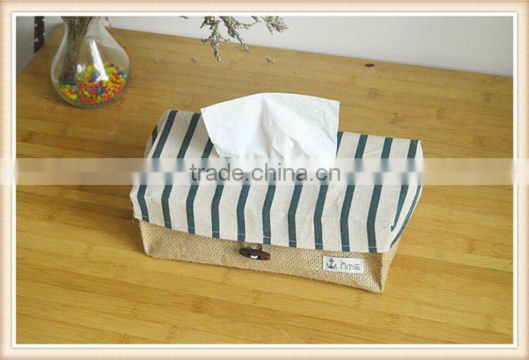 ZAKKA jute linen napkin tissue foldable box