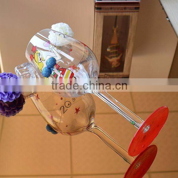 3D Transparent Beautiful Lady Shape Handmade Christmas Goblet Wine Glass