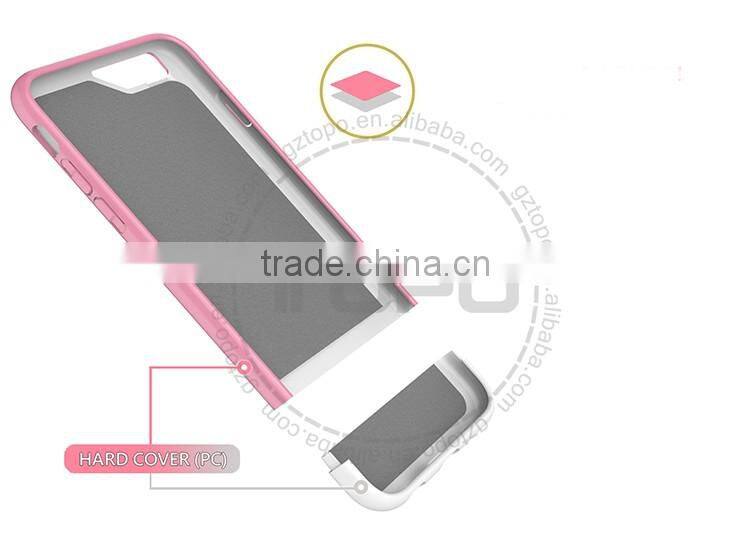 High Quality shell shockproof PC Bumper Frame cell phone dual color back cover skin case for iphone 6 6s plus