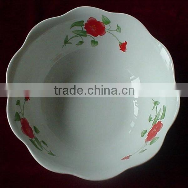 9inch shallow porcelain salad bowl with cut edge white porcelain shallow soup bowl