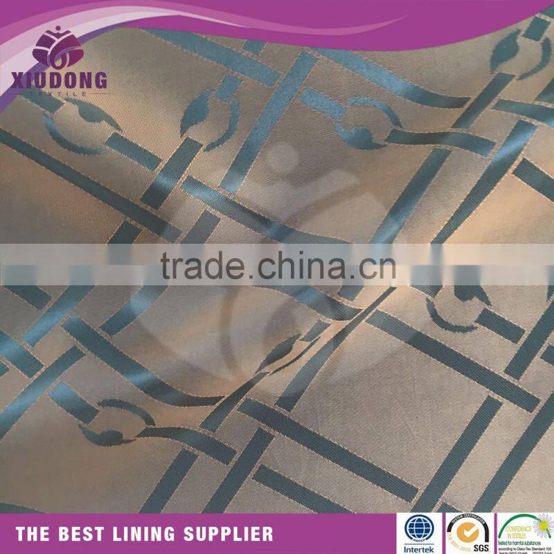 Polyester viscose two-tone Jacquard logo lining fabric for high-class brand garment