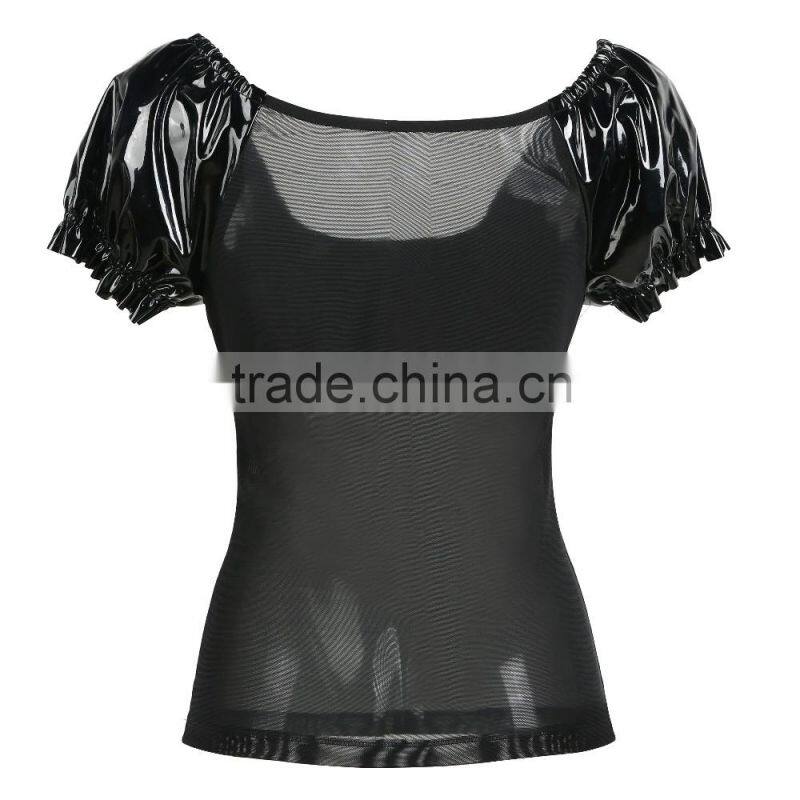 GOTHIC BLACK FAUX LEATHER STEAMPUNK CORSET OUTER GARMENT WHOLESALE CHEAP PRICE