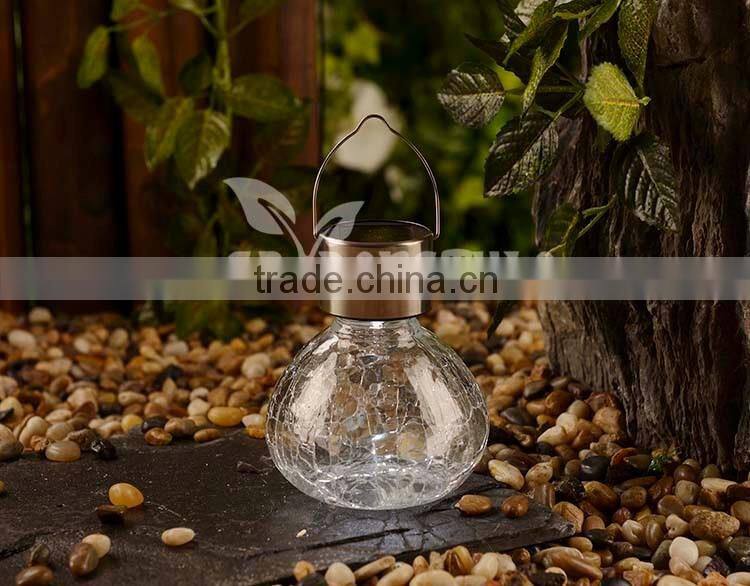 New Product Crackle Glass Bulb White Led Jar Light Hanging Light Decoration Rechargeable