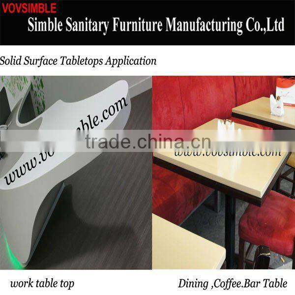 SGS approval Modified acrylic solid surface slab for bathroom/kitchen/vanity