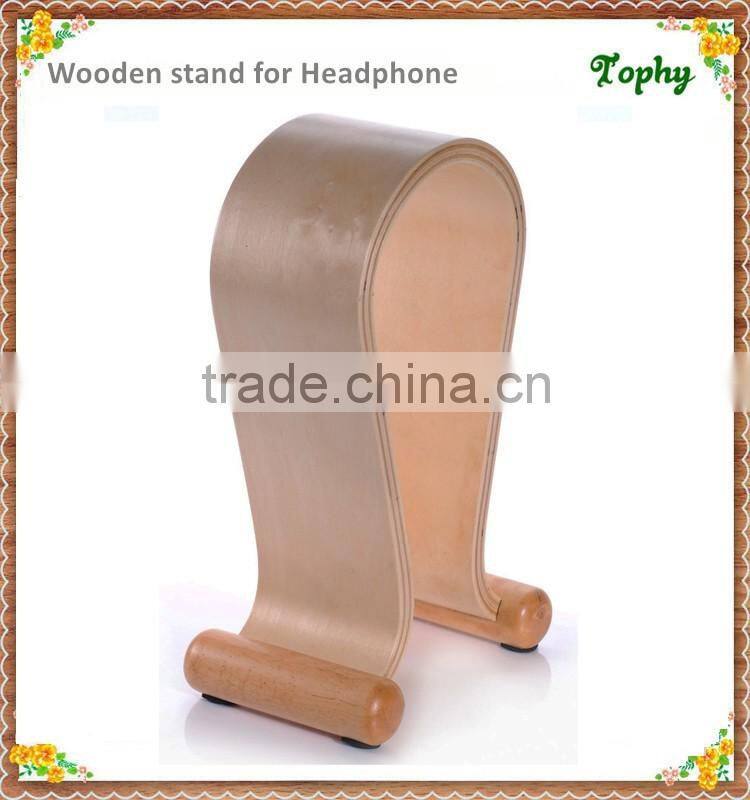 Wooden Headphone Display Stand For Headset Holder, High Quality Headset Display Holder Stand Wooden Headphone Stand