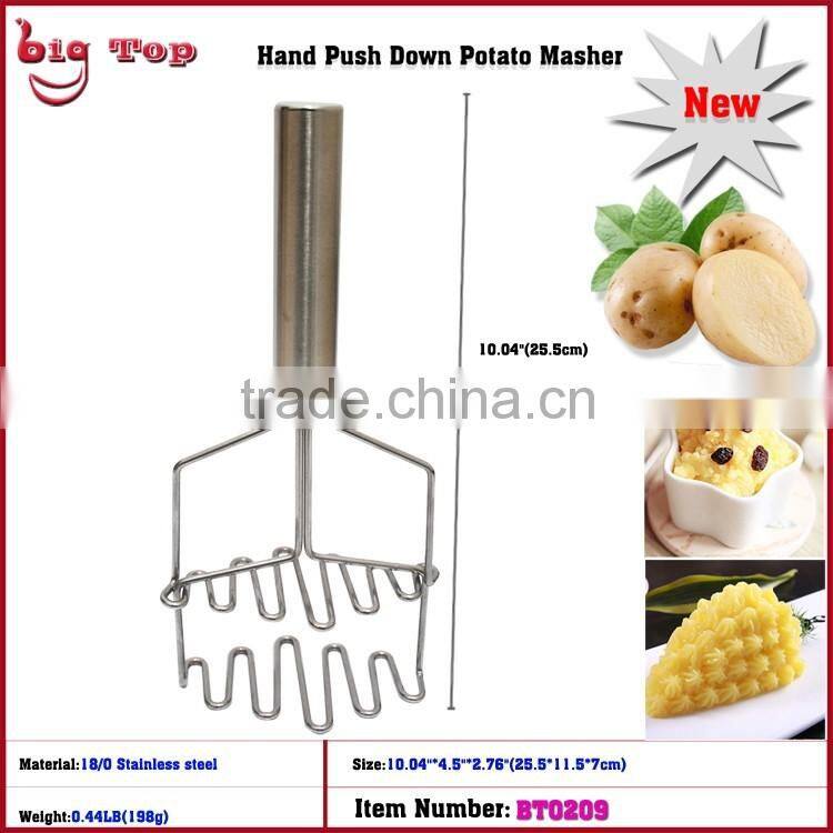 BT0208 Double Layer Stainless Steel Potato Press With Wire Head Potato Ricer Fruit Press
