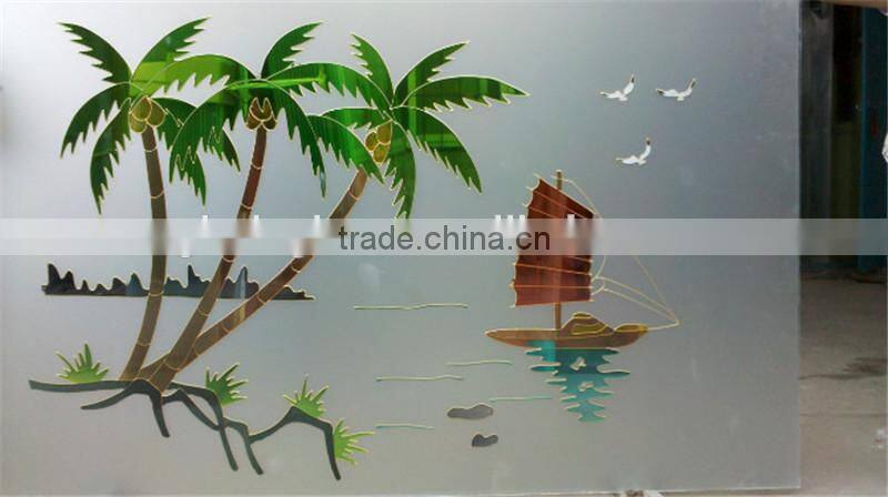 factory frosted pattern art bathroom door glass