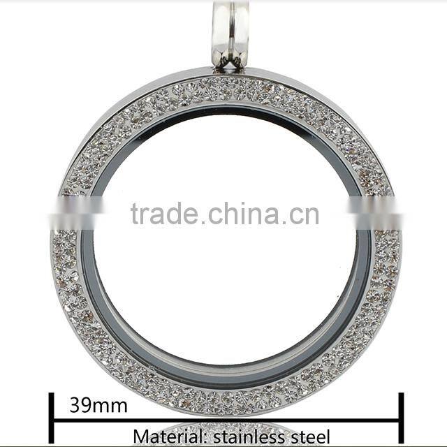 Stainless Steel Round Shape Floating Locket Charm