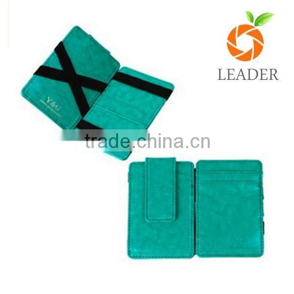 wholesale factory price colorful blocking magic wallet,genuine leather card holder