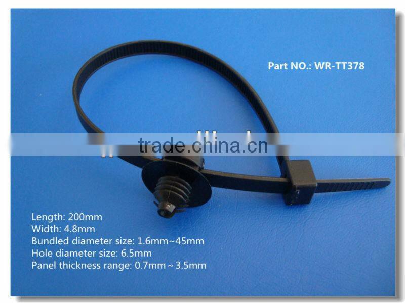 High quality High flexibility self locking nylon cable tie with clip for car