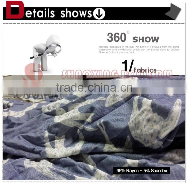 Printed Rayon Spandex Single Jersey Fabric