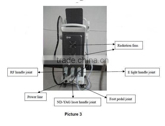 Q switch ND YAG + RF +E- light multipurpose Machine and ISO13485