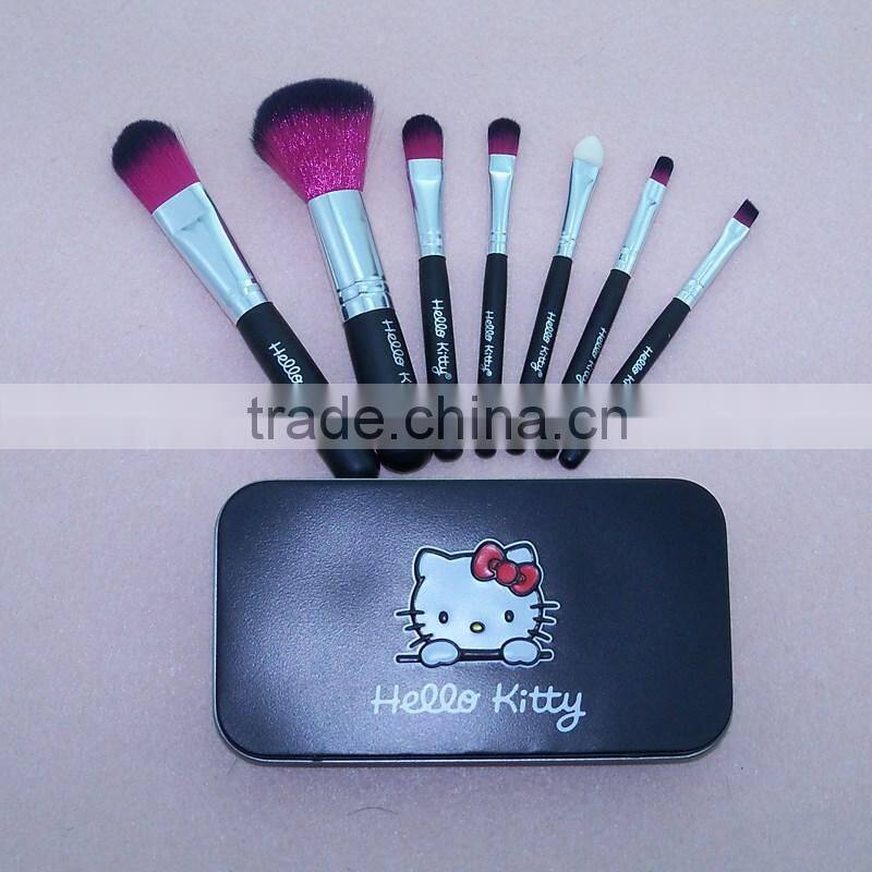 7pcs Newest makeup brushes professional synthetic hair hello kitty cosmetic makeup brushes