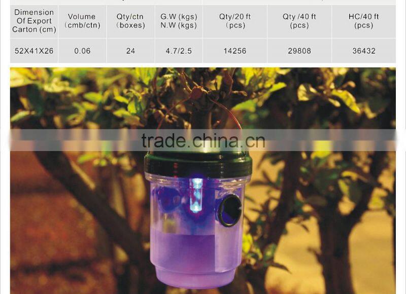 Hanging Solar Powered LED Light Electric Insect Fly Trap Mosquito Killer Lamp