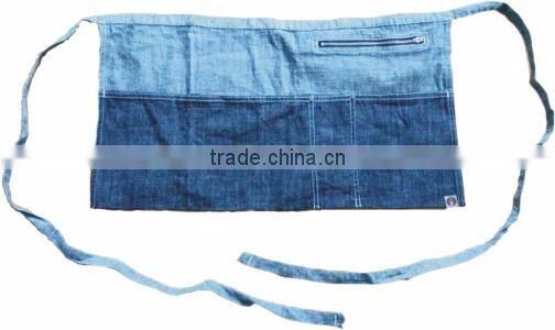 2017 eco-friendly wholesale fashion custom printed heavy cotton canvas jean cooking kitchen waist apron