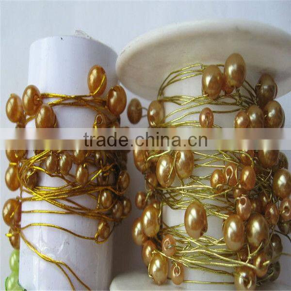 Craft Metal wire with pearls,craft pearl on reel wire