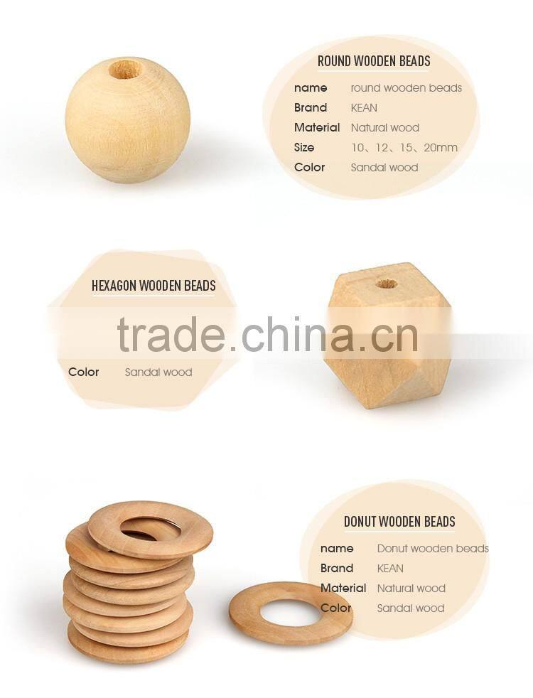 Cheap safety non-toxic loose wooden beads wholesale