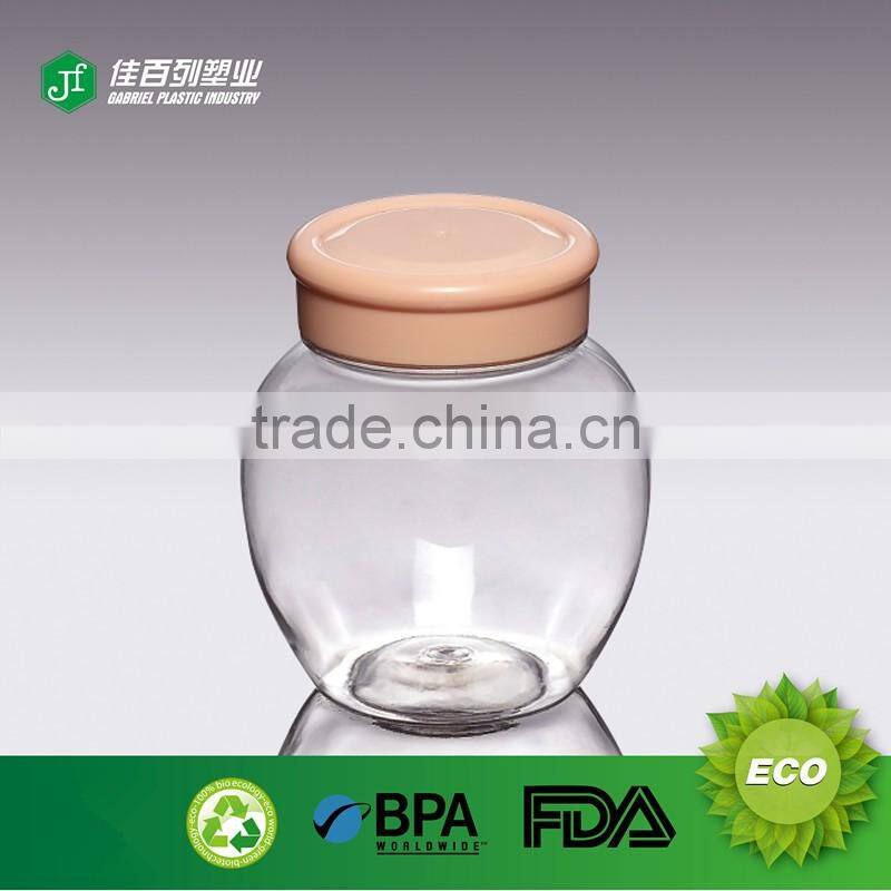 Ningbo Cixi factory price 500g Clear pet recycled square plastic jar transparent