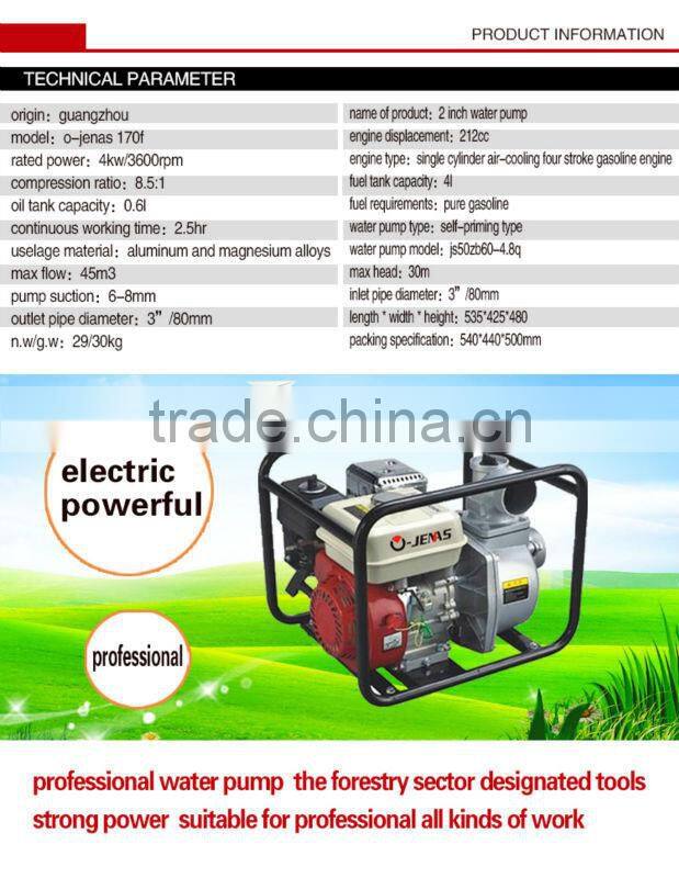 6.5HP high pressure water pump 3 inch water pump