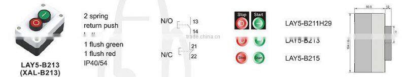 LAY5-B213 2 spring return push button N/O contact push button