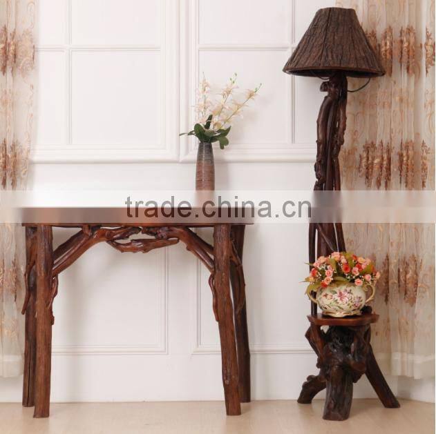 Southeast Asia Style Root Carved Console Table, Environmental Protective Solid Wood Root Furniture Corner Table (BF01-X1168)
