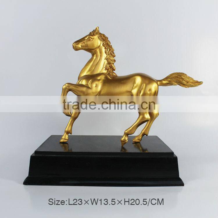 Resin gold plate horse modern sculpture