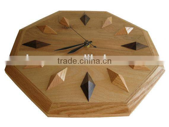 Personalized Wooden Polyhedron Clock for Home Decoration OEM Clock New Design