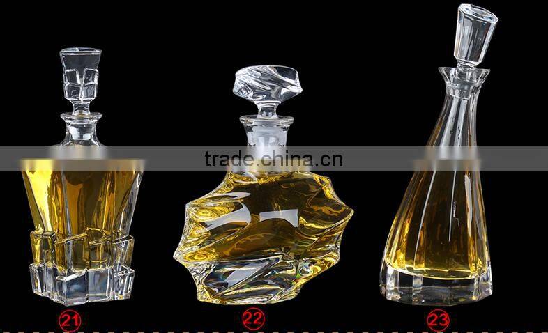 Custom design unique shape decorative glass wine bottle for party