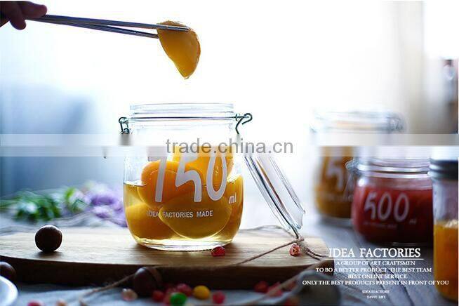 300ml--1500ml Clear glass jar for food clear glass jar for storage clear glass jar