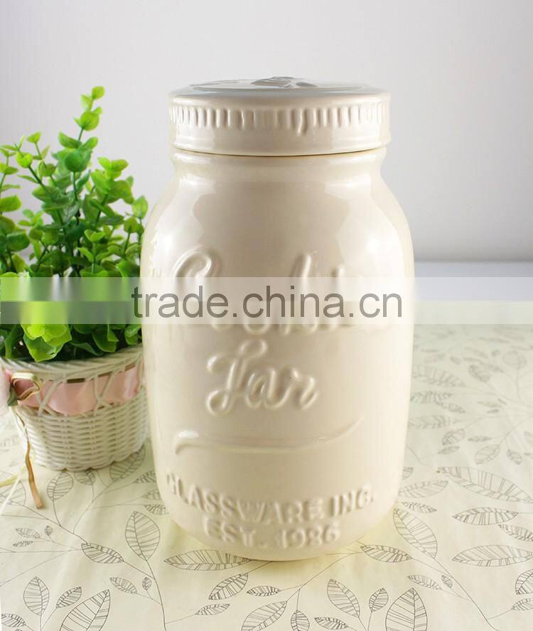 OEM Sculpture Style Ceramic Baby Milk Bottle Tea Coffee and Sugar Storage Jars