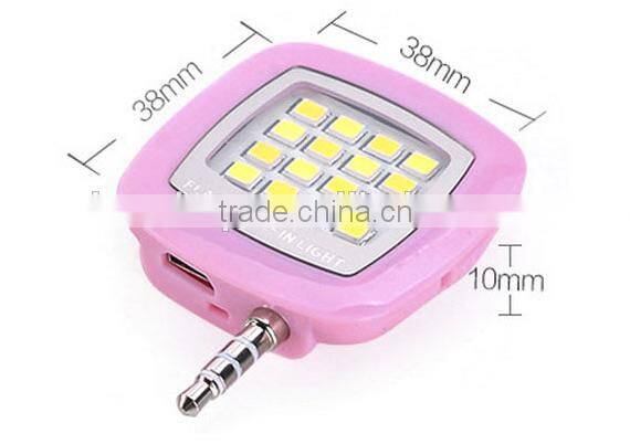 Newest High Quality Selfie Stick LED Flash Light Enhancing For Smart Phones Slefie Monopod Extended 16 LED Lights Enhancing