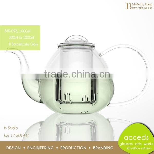 Low MOQ! Newest Design Pyrex Glass Foodgrade Modern Teapot Set