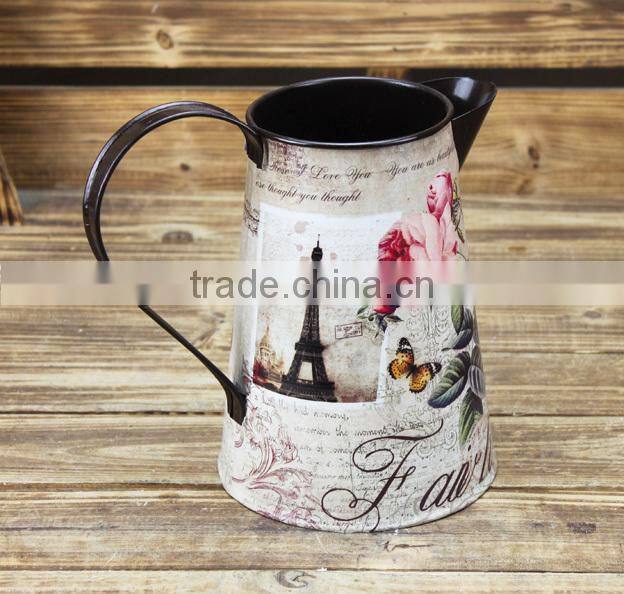 2015 metal paper decal modern watering can made in china