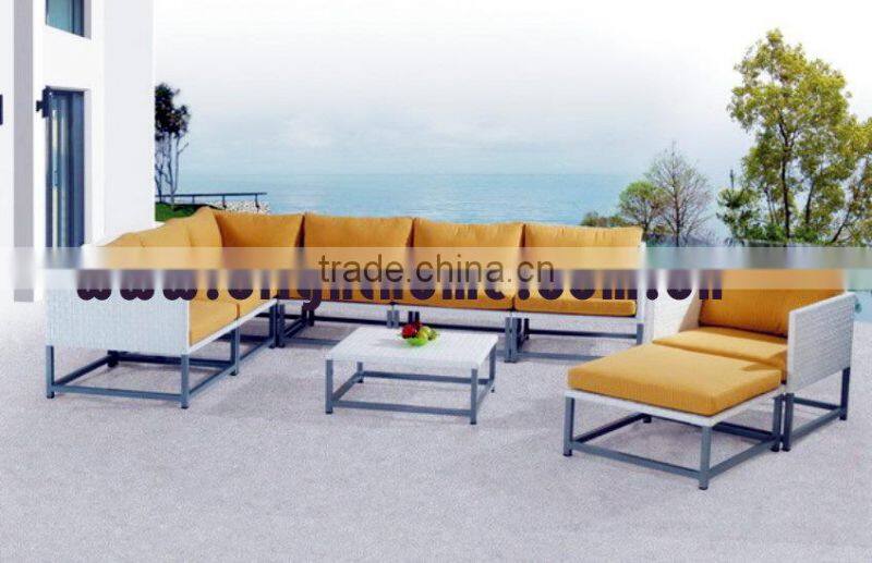 Wicker Furniture Rattan Sofa Set for Garden with Aluminum Frame