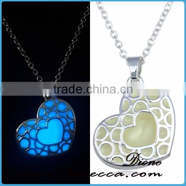 New fashion glowing crystal heart necklace for sale